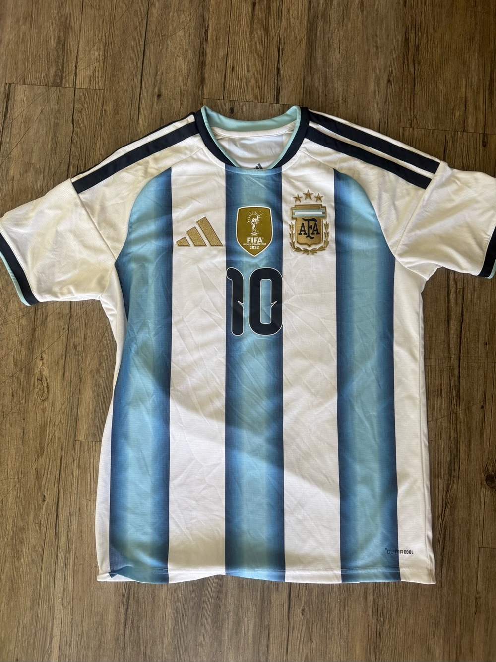 adidas Slim Fit Soccer Jersey in White and Light Aqua